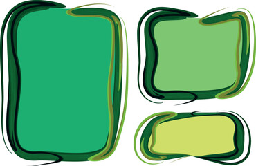 green colorful abstract artistical outline frames banners