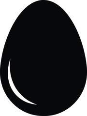 Fototapeta premium A simple black egg shape on a white background for design or symbol use.