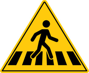 Pedestrian Crossing Traffic Sign, Road Symbol Street Warning © Monsters Visual