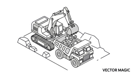 Excavator Truck Heavy Machinery Equipment Vehicle. © Bunga