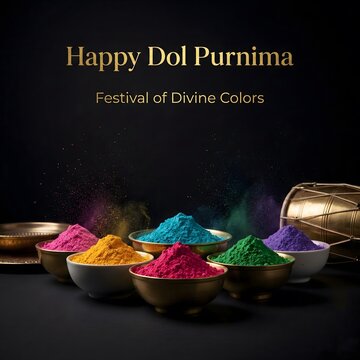 Vibrant colored powders for Dol Purnima celebration