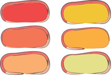 warm colors palette creative curve ovals banners set