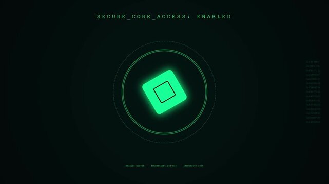 Glowing green power button icon with modern vector design for digital interfaces.