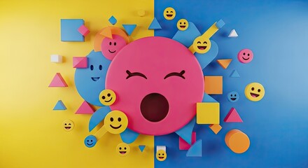 April fools' day prankster emoji surprise joke fun humor concept