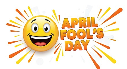 April fools day funny cartoon emoji prankster greeting