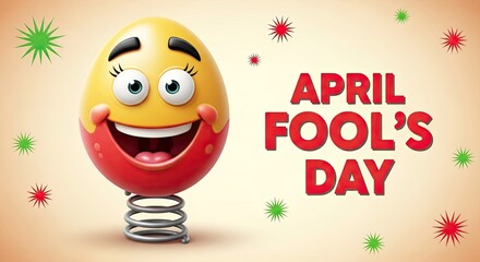 April fools day funny cartoon egg prankster greeting
