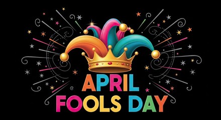 April fools day prankster jester crown humor joke celebration