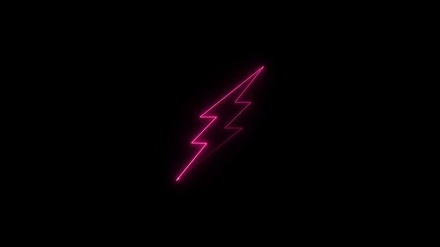 Power Icon Animation. neon Electric Icon Animation With Glowing Circle, Light Energy Ecology on the Background,4k motion video..