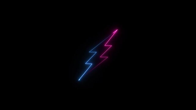 Power Icon Animation. neon Electric Icon Animation With Glowing Circle, Light Energy Ecology on the Background,4k motion video..