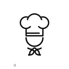 Obraz premium Chef hat and bandana line art icon symbolizing culinary profession and cooking expertise for restaurant kitchens and food service industry with professional attire and headwear