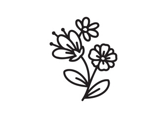 Decorative Flower Doodle Icon, Editable Solid Vector Illustration