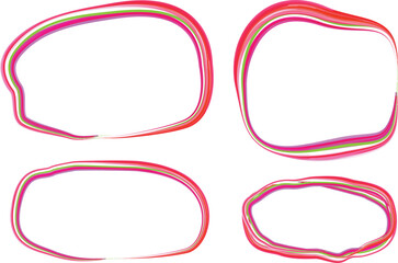 red colorful outline hand drawn scribble doodle circles