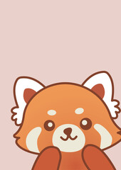 Fototapeta premium Cute Red Panda Peeking Illustration - Adorable Animal Character Art