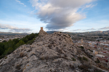Fototapeta premium Sax old town on a hill in Spain