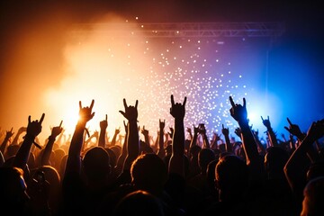 Crowd enjoying a vibrant concert together