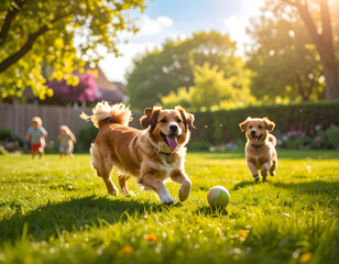 dogs playing in the park
