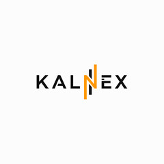 Modern KALNEX logo design with abstract financial growth symbol on white background