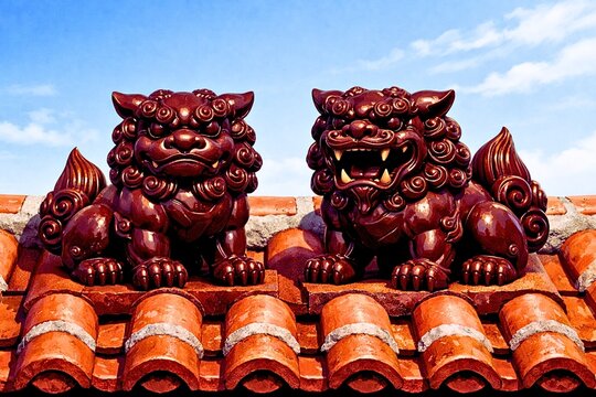 Traditional Okinawa Shisa and Chocolate Art Design