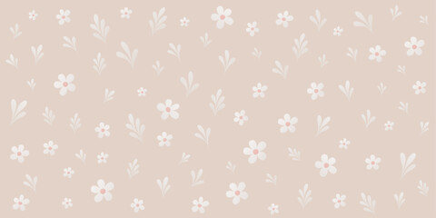 Cute spring flower pattern featuring tiny daisies and blooms. Seamless repeat design ideal for childrens textiles, baby products, and cottagecore-inspired decor projects