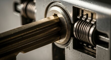 Fototapeta premium Close-up of industrial metal machinery.