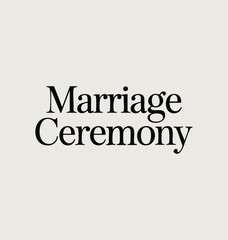 Fototapeta premium Sophisticated Minimalist Marriage Ceremony Typography Design with Classic Black Serif Font on Neutral Off-White Background