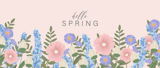 Hello spring, background, spring time, banner, cover, spring card © Kristina Bilous