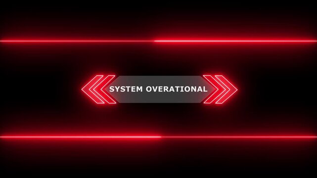 Animation of HUD elements with text System operational. Animate a white callous for text. HUD elements on black background. Futuristic callout titles. Virtual sci fi textbox for HUD. 4k
