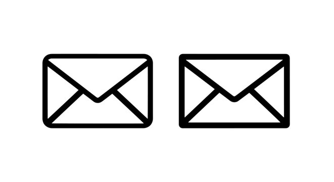Envelope Icons - Closed Mail Symbols in Line Art