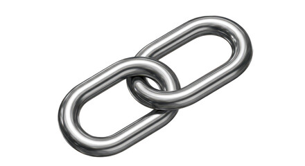 Fototapeta premium Metal chain link realistic 3D render on transparent background 