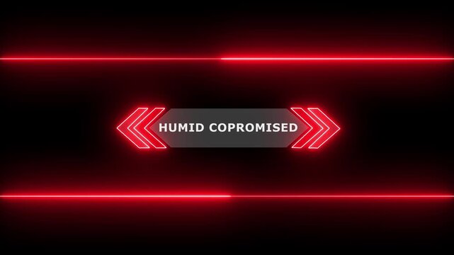 Hud Callout Interface Lines For Corporate Webinar Slide. HUD elements on black background. Futuristic callout title. Virtual sci fi textbox for HUD.Animation of HUD elements with text humit compromise
