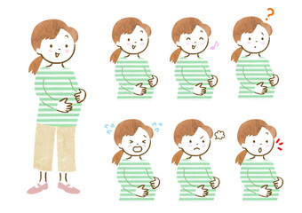 妊婦さんの表情セット