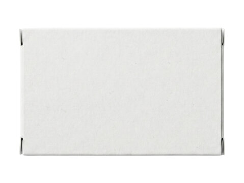Top view of blank white rectangular cardboard box