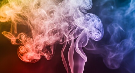 Obraz premium Vibrant holi celebration with colorful smoke and powder on happy faces