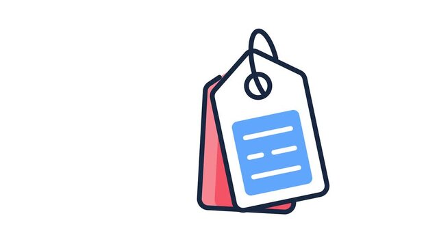 Price tag animated icon symbolizing sales, offers, discounts, and shopping