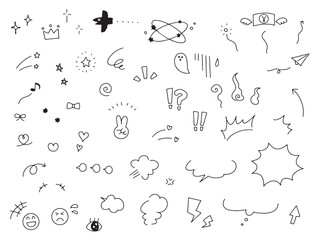 Obraz premium 手描きの感情表現アイコンセット