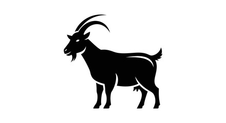 Obraz premium Black Silhouette of a Goat.