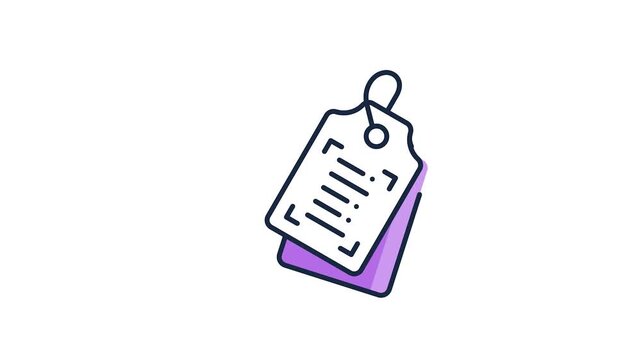 Take your hands on this amazing flat outline style animated icon of barcode tag