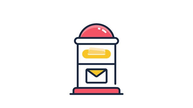 Letter box animated icon representing mail, communication, and ecommerce shopping