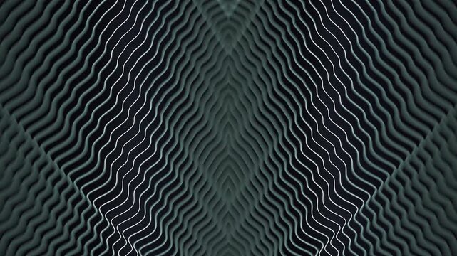 Abstract V-shaped tunnel of vibrating lines. Seamless 4K animation in cool tones. A futuristic background for tech projects, VJing, and sci-fi-style intros