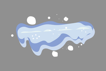 Winter snow caps and icicle drifts, icy vector borders with frozen decorative elements. Cartoon vector elements features snowy textures, fluffy snow piles, and frosty effects for winter