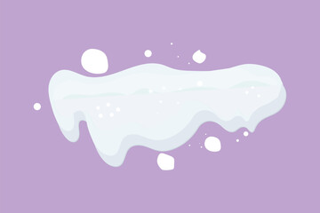 Winter snow caps and icicle drifts, icy vector borders with frozen decorative elements. Cartoon vector elements features snowy textures, fluffy snow piles, and frosty effects for winter