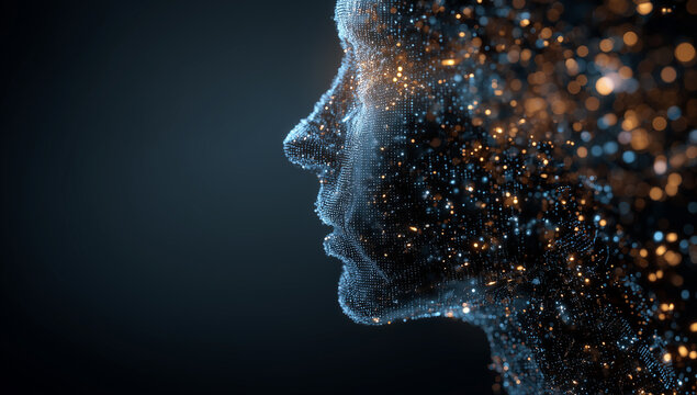 人工知能（AI）を象徴するネットワークコンセプトの背景素材