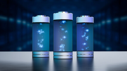 Group of cylindrical batteries with electric charge sparking inside