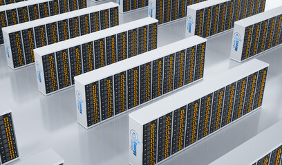 White energy storage system with battery container units inside