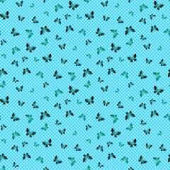 seamless pattern with blue butterfly