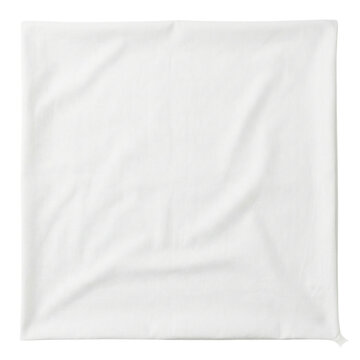 Clean white folded textile napkin or handkerchief