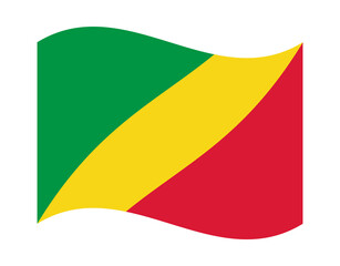 Waving flag of Republic of the Congo national symbol wavy fabric country official emblem
