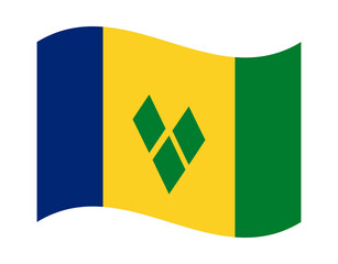 Waving flag of Saint Vincent and the Grenadines isolated on transparency background