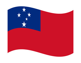 Waving flag of Samoa isolated on transparency background