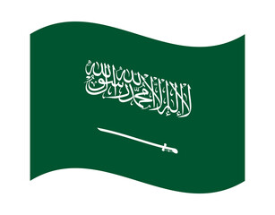 Waving flag of Saudi Arabia isolated on transparency background